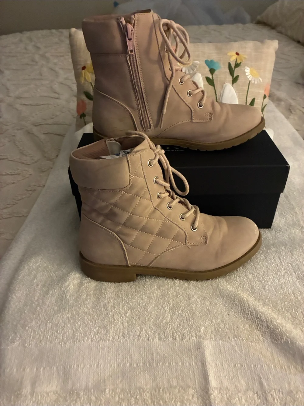 The Children's Place Pink Quilted Lace-Up Kids Boots